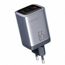 Мережевий зарядний пристрій Earldom ES-EU65 GaN three-port 65W Grey